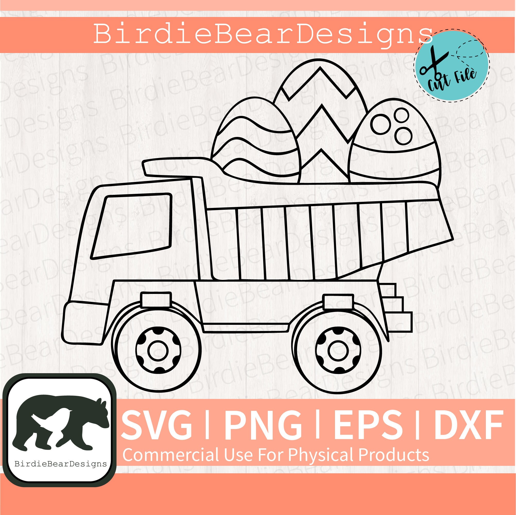 Easter Dump Truck SVG Easter Truck Svg Easter Coloring SVG Etsy