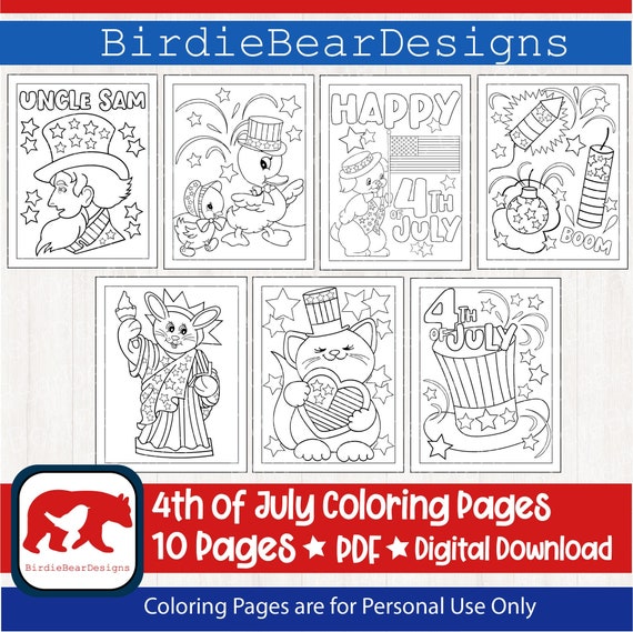 4th of July Coloring Pages  4th of July Coloring Book  4th