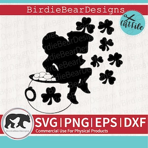Leprechaun SVG - St Patricks Day SVG - Leprechaun Clipart - Pot of Gold Svg - Shamrock Svg - Lucky Svg - Leprechaun Png Dxf Eps - Irish Svg
