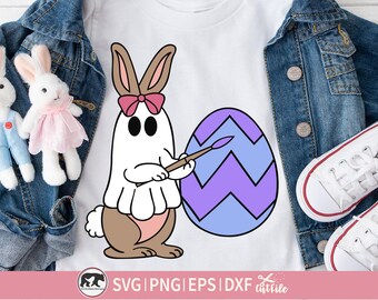 Bunny Ghost Svg, Spooky Easter Png, Easter Ghost Svg, Kids Easter Svg, Bunny Ears Svg, Girl Easter Svg, Creepy Easter, Easter Bunny Clipart