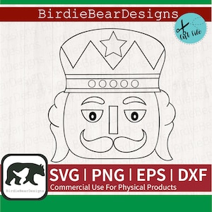 Cara De Quebra-nozes SVG - Quebra-nozes Svg - Quebra-nozes Clipart - Quebra-nozes Coloring Svg - Christmas Coloring Svg - Christmas Outline Svg Png Dxf