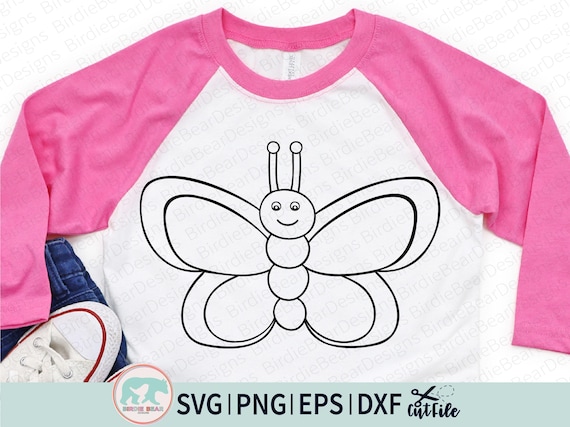 Butterfly Outline Svg, Animal Outline Svg, Coloring Page Svg, Butterfly Shirt Svg, Butterfly Cut File, Svg for Coloring Shirt, Butterfly Svg
