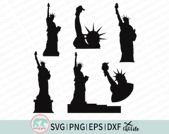 Statue of Liberty Svg, 4th of July Svg Bundle, Lady Liberty Svg, Statue of Liberty Clipart, Patriotic Svg, July 4th Silhouette Svg Bundle