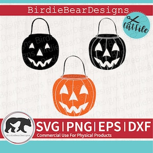 Pumpkin Candy Bucket SVG - Pumpkin Pail Svg - Candy Bucket Svg - Trick or Treat Svg - Pumpkin Bucket Svg - Kids Halloween Svg Dxf Png