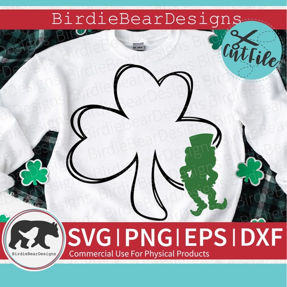 Leprechaun Svg, Shamrock Svg, St Patricks Day Svg, Leprechaun Clipart, Clover Svg, Leprechaun Silhouette Svg, Shamrock Outline Svg, Png, Dxf
