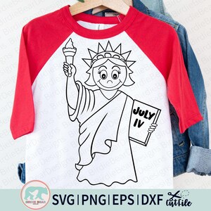 Estátua da Liberdade Svg, Lady Liberty Svg, Estátua da Liberdade para Crianças, 4 de Julho Svg, Estátua da Liberdade Clipart, Crianças Patrióticas Svg, Png, Dxf