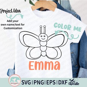Butterfly Outline Svg, Animal Outline Svg, Coloring Page Svg, Butterfly Shirt Svg, Butterfly Cut File, Svg for Coloring Shirt, Butterfly Svg image 2