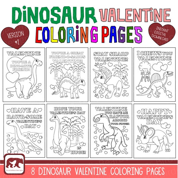 Valentines Coloring Pages  Dinosaur Coloring Pages