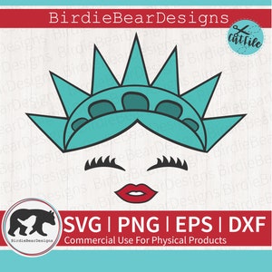 Estátua da Liberdade SVG, Lady Liberty Svg, Estátua da Liberdade Clipart, SVG Patriótico, Liberty Crown Svg, Girls Shirt Design, USA Lips Svg, Png