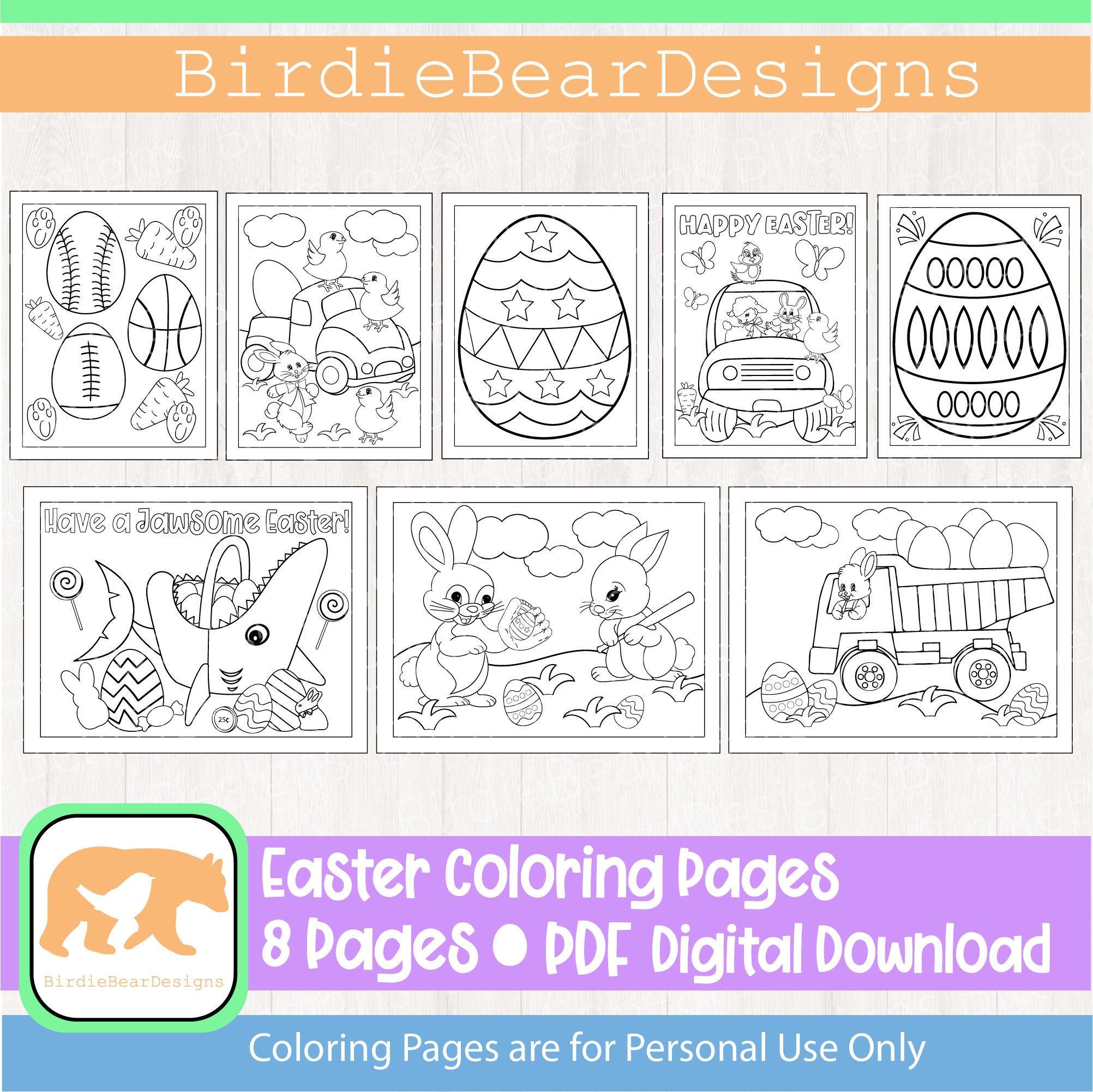Easter Coloring Pages Easter Coloring Easter Coloring Book - Etsy