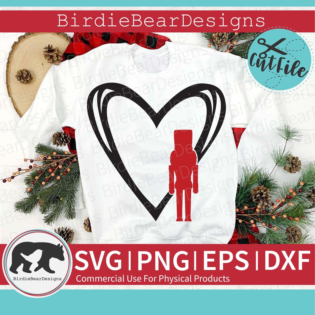 Nutcracker Svg Christmas Heart Svg Nutcracker Clipart Etsy