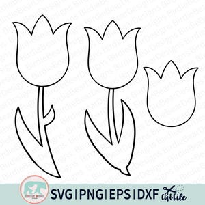 Tulip SVG - Flower Outline SVG - Coloring Outline Svg - Spring Flower SVG - Tulip Svg Cricut - Tulip svg files - Coloring Svg - Tulip Eps