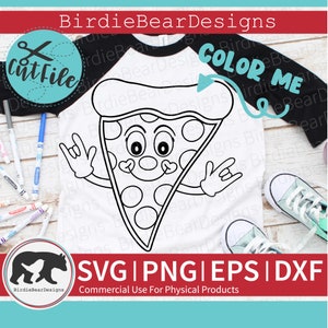Pizza SVG - Valentines Day Coloring Svg - Pizza Valentine Svg - Pizza Coloring Page - Pizza Slice Svg - Funny Valentine Svg - Pizza Clipart image 2