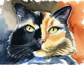 Original Calico Cat Artwork, Handmade Watercolor, Cat Paintings, Cat Artworks, Cat Art, Pet Portraits, Watercolor Cats, Cute Cat Art