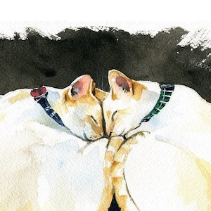 Original Flame Point Siamese Cat Painting, Handmade Watercolor, Brotherly Love, Cat Art, Watercolour Cats, Cat Paintings, Pet Portraits