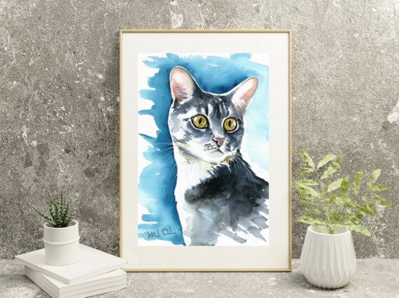 絵画 水彩 透明水彩 猫 猫の絵 ヨーロピアン インテリア アンティーク 原画】猫の水彩画 - MUUUUT'S GALLERY | minne 国内最大級の