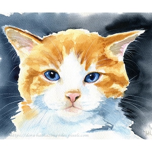赤毛の猫の絵画、キャンバスに描かれたペットの肖像画、お子様への
