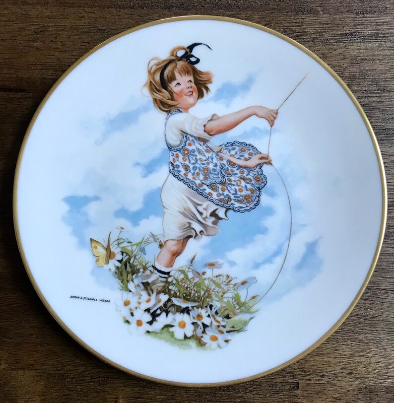 Limited edition Sarah S Stilwell Weber \u201cSpringtime Breezes\u201d limited edition collectors plate.