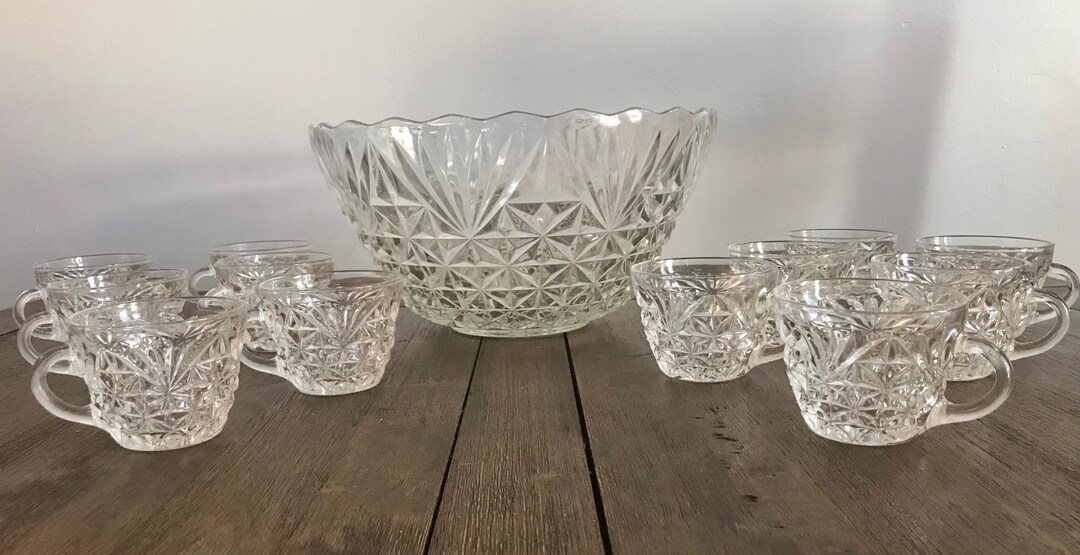 Vintage Arlington Punch Bowl Set, Christmas Punch Bowl Set, New Years