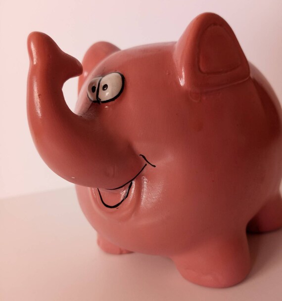 The Pink Elephant Piggy Bank Etsy