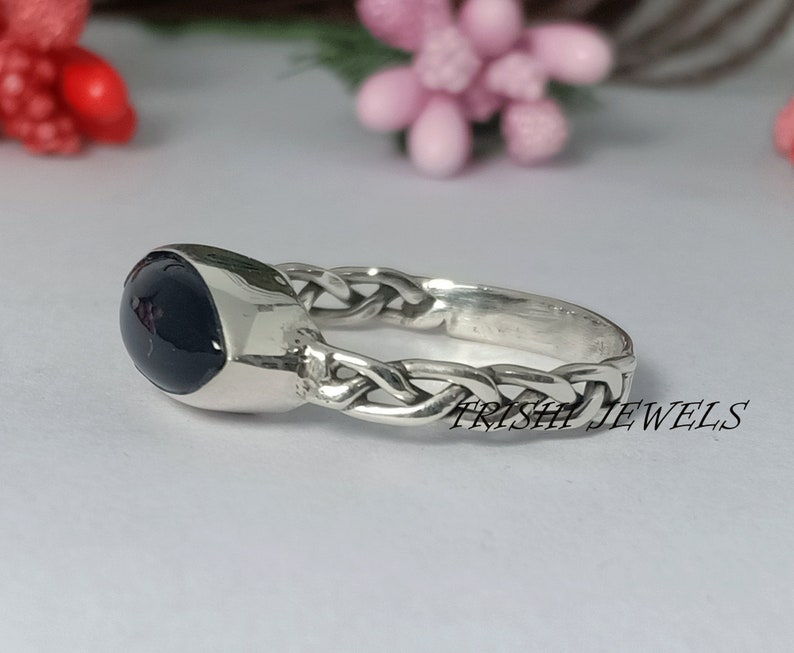 Black Onyx Marquise Shape Gemstone Ring Black Onyx Ring Silver Ring Rings For Women Onyx Jewelry Gift For Her 925 Sterling Silver