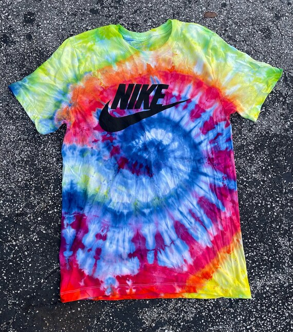 Rainbow tie dye nike shirt Clearance