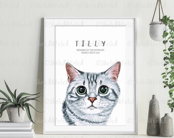 Personalised Cat Print - Etsy UK