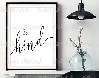 Cita inspiradora / Impresión motivacional / Frase positiva Decir / Impresión de pared / Decoración del hogar / Póster de amor propio / Sé amable 57