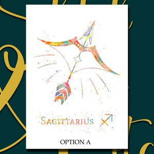 Zodiac Sign Print | Sagittarius | 2 Design choices | Wall Art | Home Decor | Home Gift | Star Sign Print | Sagittarius - 37