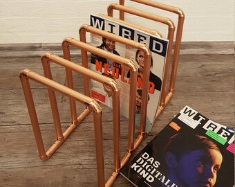 Porta giornali rame | Porta giornale | Portariviste | Supporto per laptop | Supporto per notebook | HomeOffice | Compleanno | Tubo di rame