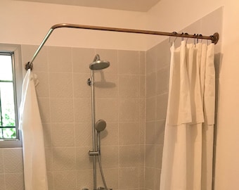 Tringle à rideau de douche d'angle en cuivre personnalisée, personnalisée