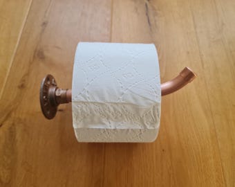 Porta carta igienica in rame di alta qualità, dritto, per montaggio a parete nel WC/bagno, realizzabile anche su misura