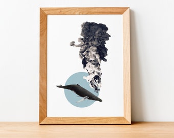Pollution Whale Print · Collage