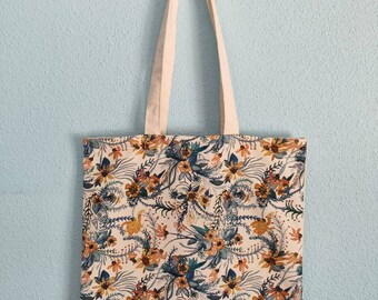 Limited edition watercolor flower tote bag