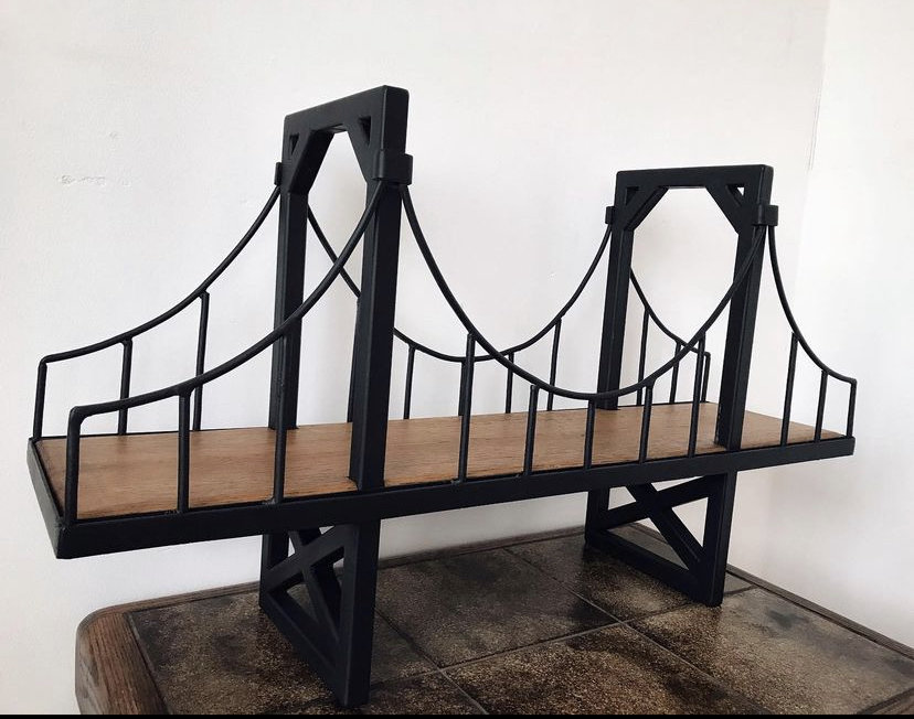 Steel Shelf Bridge Shelf Natural Wood Floating Shelf Etsy UK