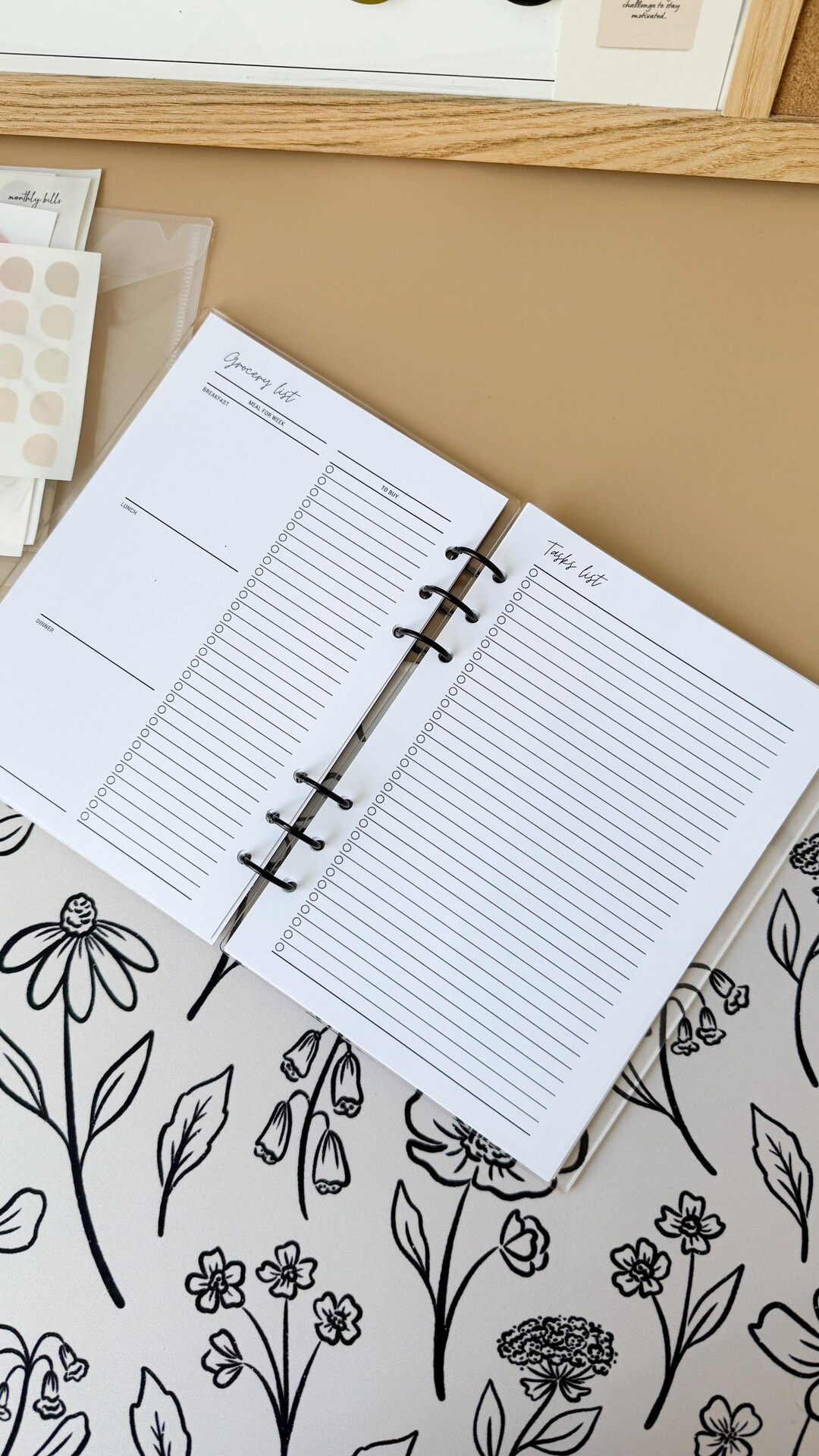Meal Plan + Task List Inserts A5 Size - Etsy