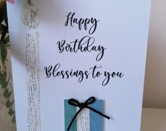 Encouragement card/handmade in the UK/Christian/birthday blessings to you/God's best/greeting card/A5/free scripture bookmark