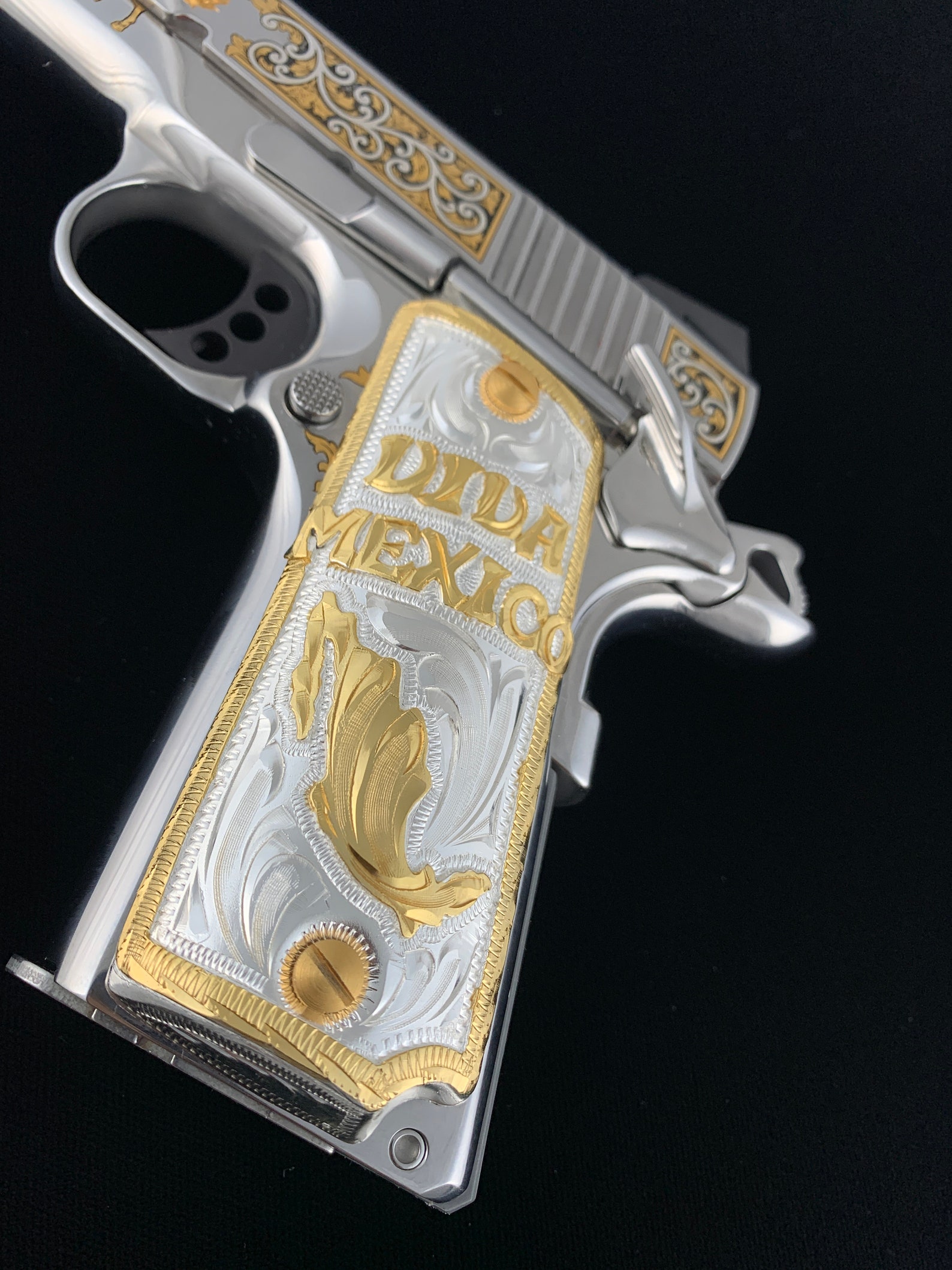 1911 Colt VIVA Mexico Grips 38 45 Super Handmade Gold Plated | Etsy