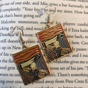 The Scream painting art jewelry, Edvard Munch art, art earrings, art jewelry, scream earrings, scream jewelry