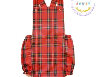 tartan baby romper