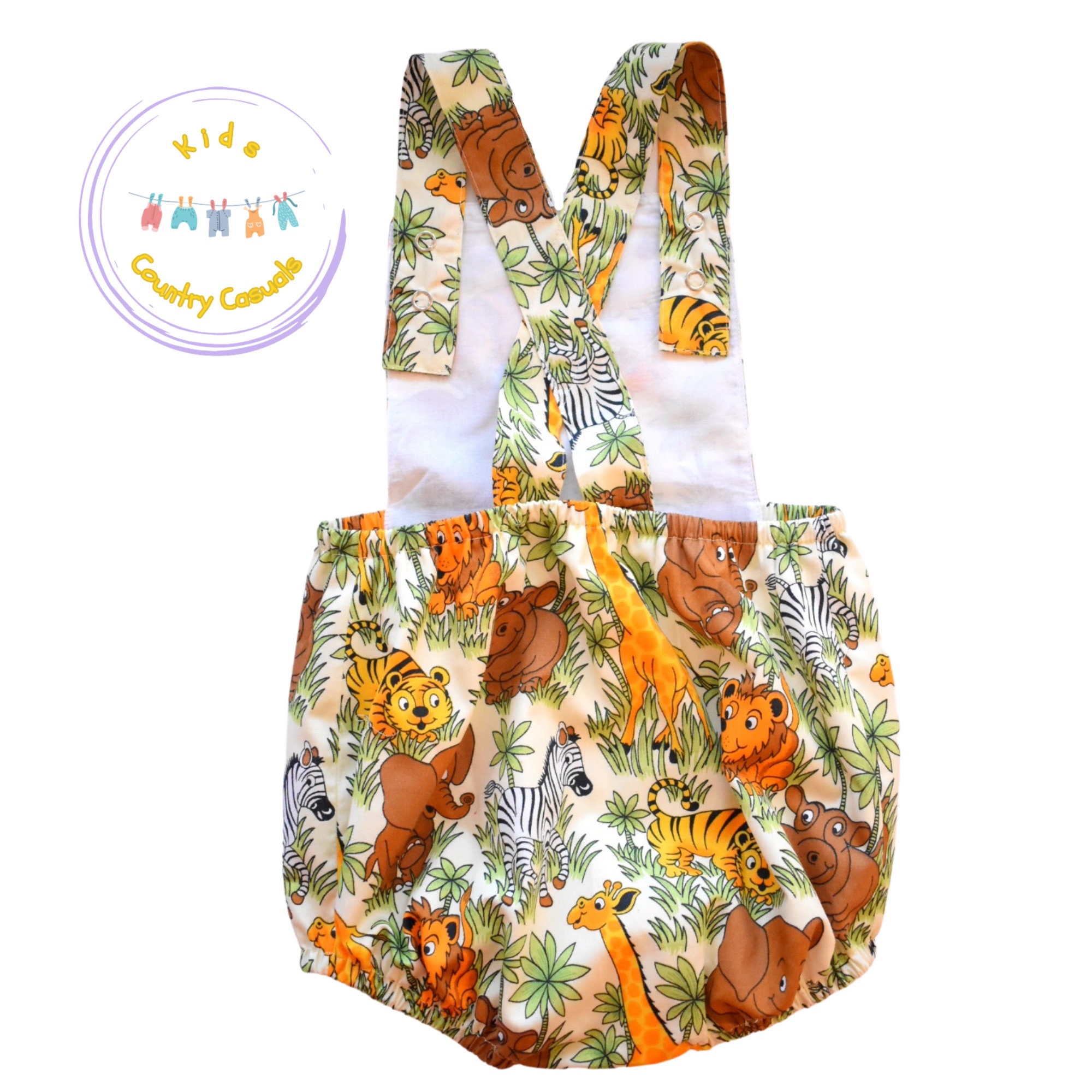 Jungle Safari Romper Suit, New Baby Clothing, Babies Handmade Unisex