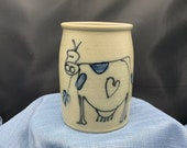 Rinny Staber Salt Glazed Stoneware Crock Utensil Holder
