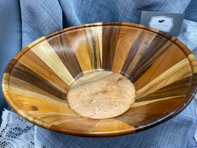 Stunning 12 Multi-tonal Wooden Serving Bowl