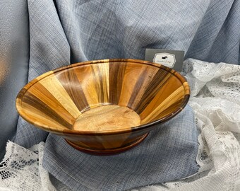 Stunning 12 Multi-tonal Wooden Serving Bowl