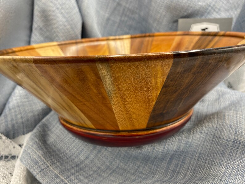 Stunning 12 Multi-tonal Wooden Serving Bowl