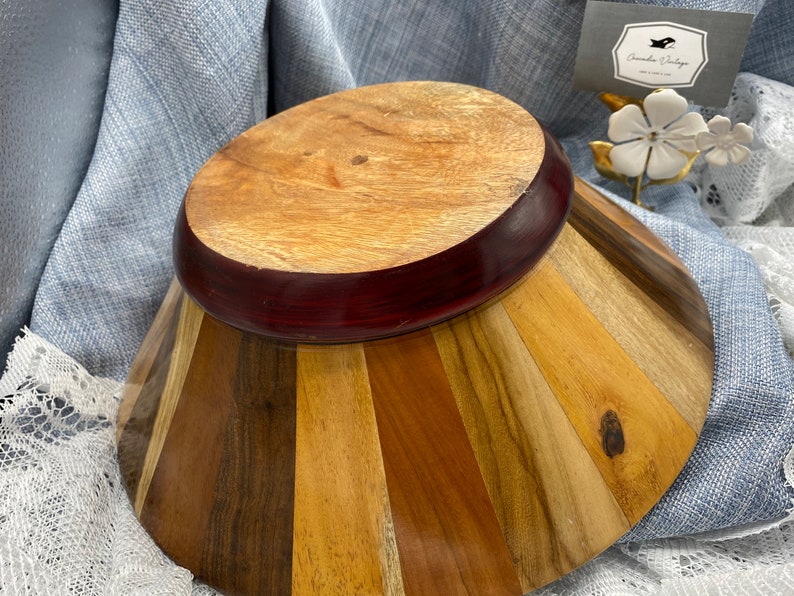 Stunning 12 Multi-tonal Wooden Serving Bowl