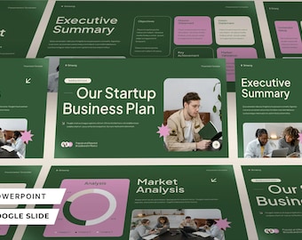 Presentatiesjablonen creatief modern startend businessplan, sjabloon zakelijk pitchdeck / Powerpoint / Google-dia's / Keynote-verkoopdeck
