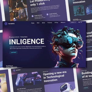 Canva Presentation Template /  Pitch deck / Fully editable with a guide / Futuristic design / Mockups Diagrams /  PowerPoint / Google Slides