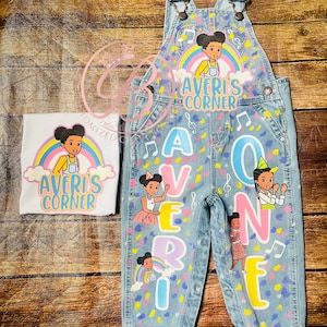 Custom Overalls, Kids Birthday Party Set, Kids Birthday outfit, Custom Kids Birthday, Birthday Sets,