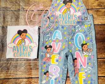 Custom Overalls, Kids Birthday Party Set, Kids Birthday outfit, Custom Kids Birthday, Birthday Sets,